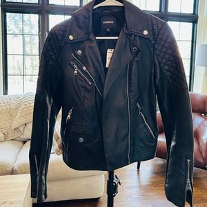 EXPRESS FAUX LEATHER COAT JACKET NWT XS